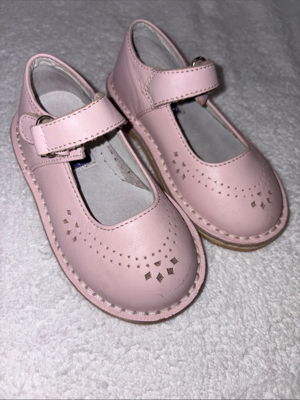 L'Amour Girls Classic 758 Pink Leather Mary Janes size 7 toddler